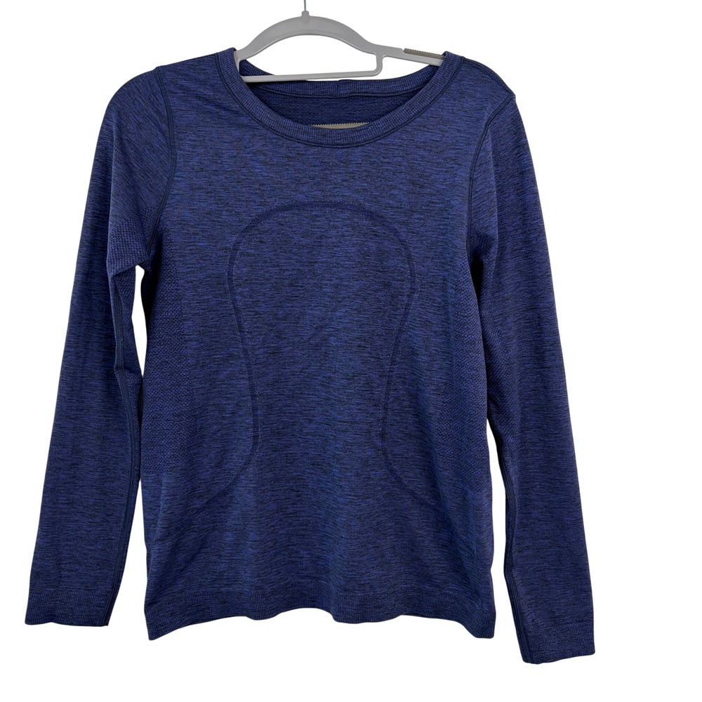 Lululemon Swiftly Tech Long Sleeve Shirt 6 Blue Black Space Dye